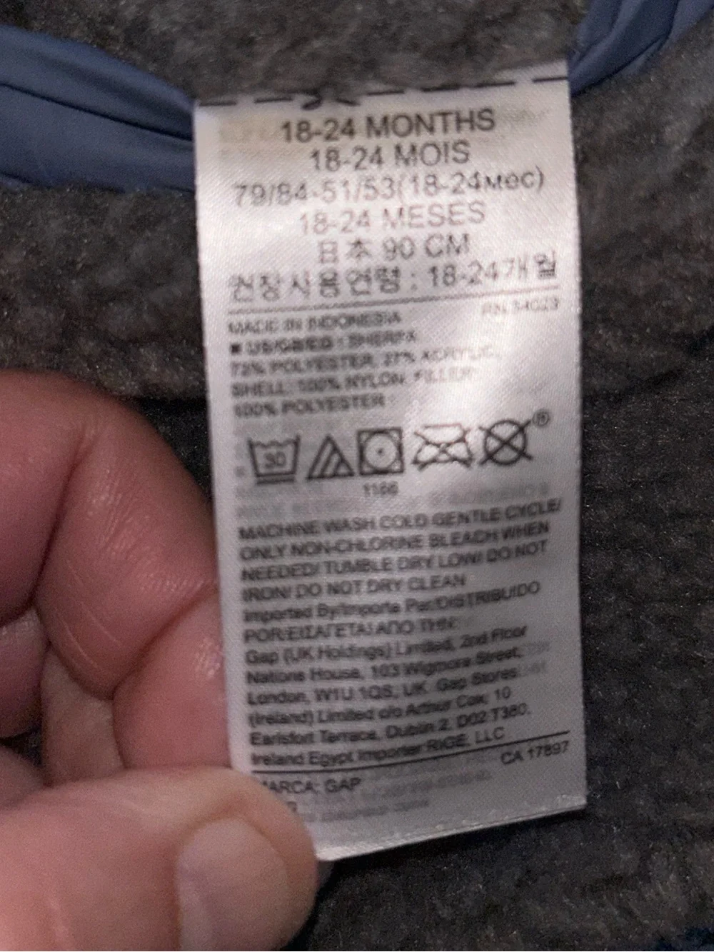 Gap kids Sherpa Reversible Coat 18-24 months